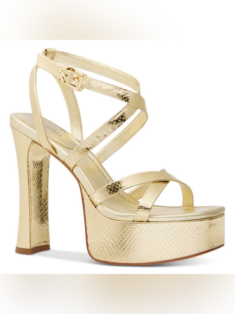 Michael Kors Paola Strappy Platform Dress Sandals | Metallic Gold | Size 9